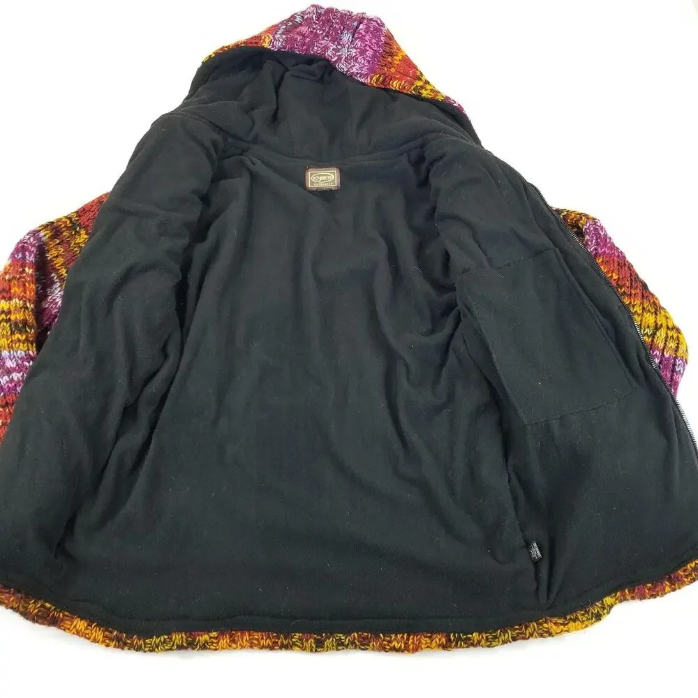 Kyber Outerwear Jacket Womens Large Multicolor Wool Fleece Lined Hooded Full Zip - Picture 8 of 12